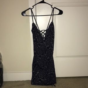 Navy gold bodycon dresss